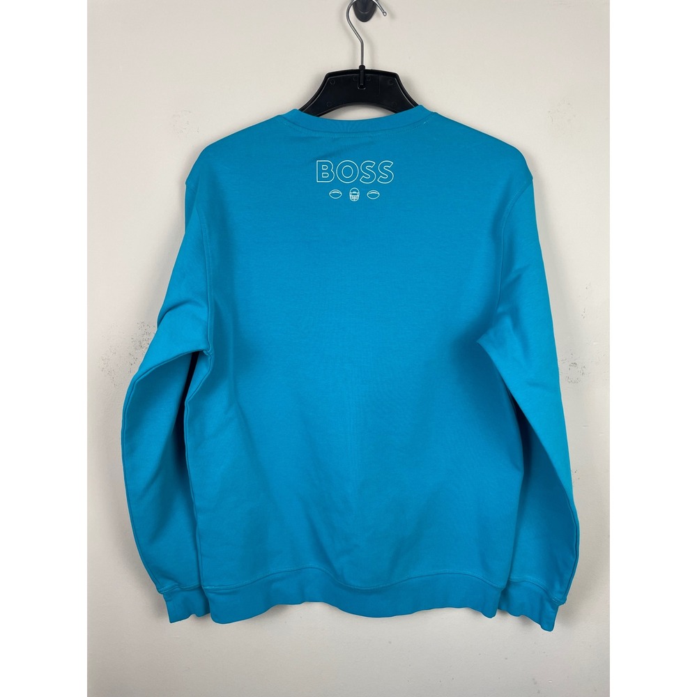 NEW Hugo Boss Miami Dolphins Sweatshirt Mens Large NFL Football Crewneck Blue - Picture 2 of 10